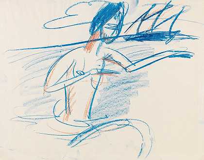 恩斯特·路德维希·凯尔希纳的《裸泳与帆船》