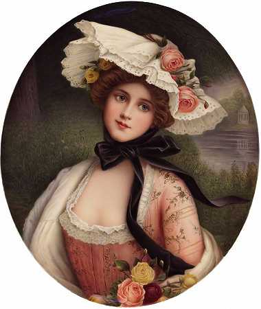 瓦格纳的《手持玫瑰的美女肖像》