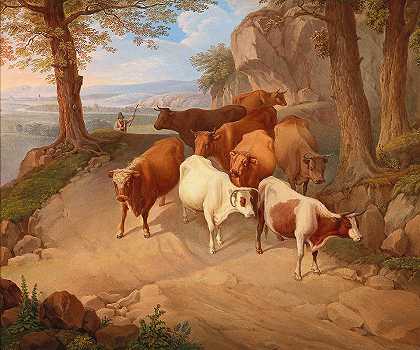 约瑟夫·费德的《从高山牧场放牧》
