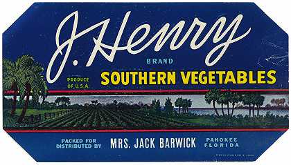 “J.亨利品牌南方蔬菜标签