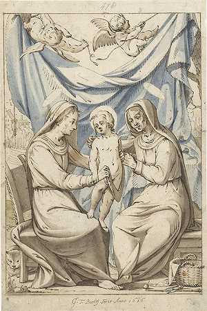 杰拉德·特·博奇的《带孩子的圣母玛利亚与圣安娜》