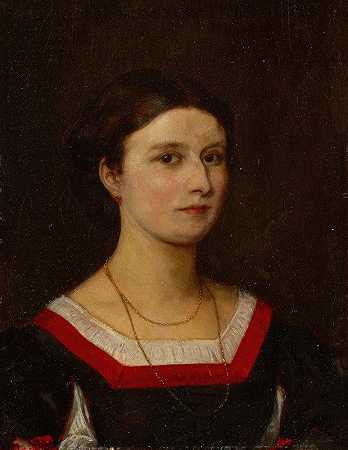 《伊丽莎白·伯克哈特（-巴霍芬）肖像》，恩斯特·施蒂克伯格（Ernst Stückelberg）著