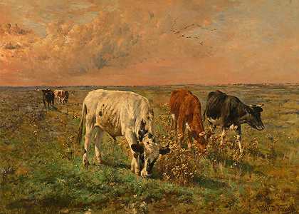 阿尔弗雷德·维维的《牧场里的奶牛》