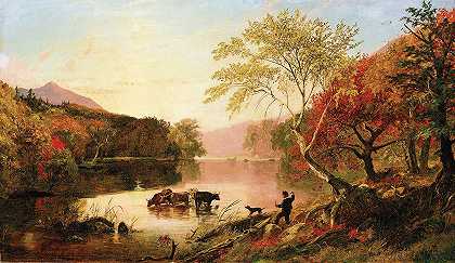 《哈德逊河上的秋天》（Jasper Francis Cropsey著）
