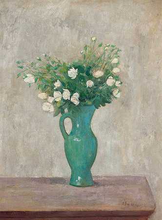 塔德乌什·马科夫斯基的《绿色花瓶中的花束》