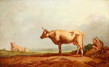 雅各布·范·斯特里吉的《牧场上的奶牛》
