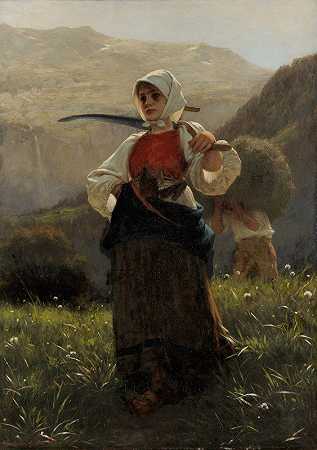 卡尔·迪瑟姆·迈耶的《哈斯利塔尔的女人，干草收割归来》