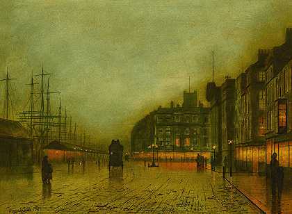 约翰·阿特金森·格里姆肖的《利物浦码头》