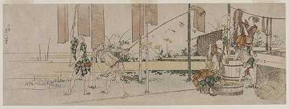 Katsushika Hokusai的《工作中的染料》