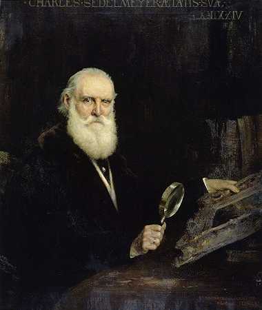 “查尔斯·塞德尔迈尔肖像画（1837-1925），画家，加布里埃尔·费里埃