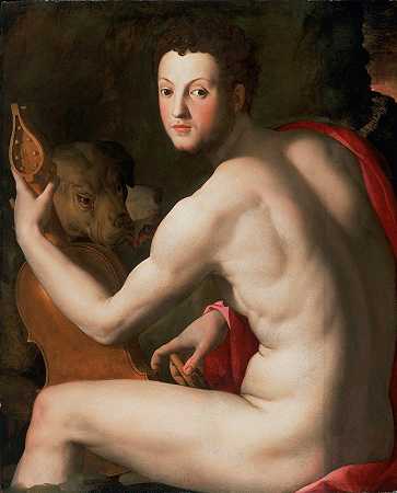 阿格诺洛·布朗齐诺的《科西莫一世·德·美第奇饰奥菲斯肖像》