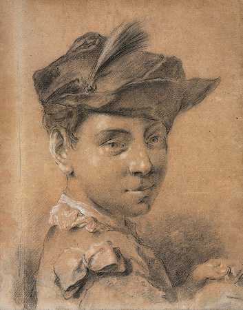 乔瓦尼·巴蒂斯塔·皮亚泽塔的《戴帽子的年轻人的头像》
