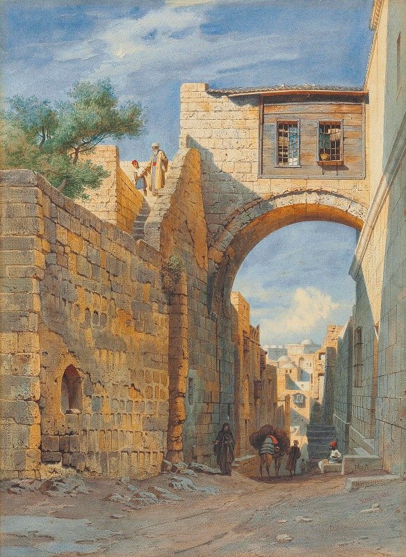 卡尔·弗里德里希·海因里希·维尔纳《耶路撒冷街头场景》