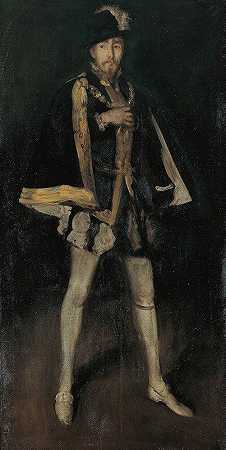 詹姆斯·阿博特·麦克尼尔·惠斯勒（James Abbott McNeill Whistler）饰演西班牙菲利普二世的《黑衣安排》，第三部，亨利·欧文爵士（Sir Henry Irving）