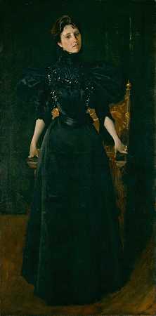 威廉·梅里特·蔡斯的《黑衣女士肖像》