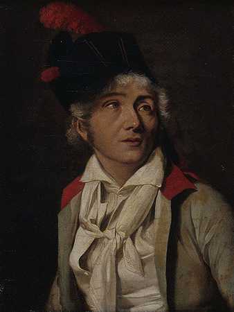 路易斯·利奥波德·博伊利（Louis Léopold Boilly）的《演员肖像》（Portrait d）身穿红色夹克的白夹克