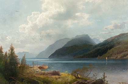 Hermann Ottomar Herzog《挪威萨涅峡湾山湖》