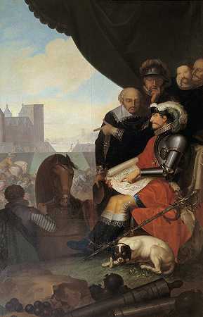 “弗雷德里克二世在埃尔西诺尔建造克朗堡城堡”尼古拉·亚伯拉罕·阿比尔加德著