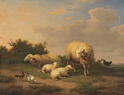 《羊和羔羊》，作者：Eugène Joseph Verboechoven