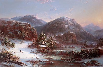 Régis François Gignoux的《山上的冬天（阿迪朗达克的冬天）》