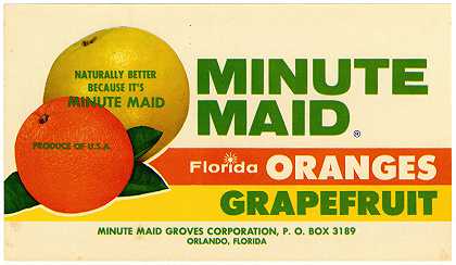 “Minute Maid Florida橘子和葡萄柚标签”