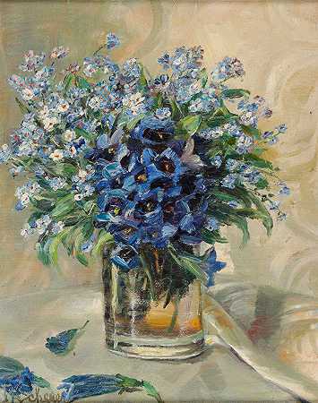 罗莎·舍勒的《玻璃花瓶里的春花》
