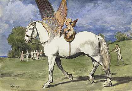 汉斯·托马的《飞马上的小天使》