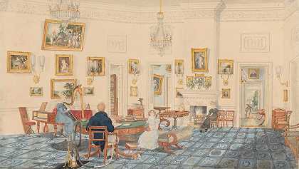 查尔斯·D·奥利爵士的《帕特纳艺术家之家的冬季房间》