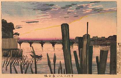 《防波堤桩和Ryōgoku桥》作者：小林清香