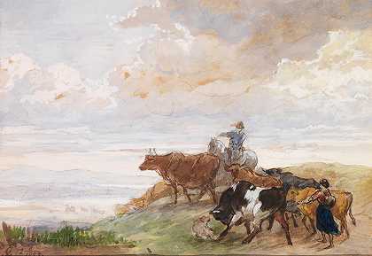 爱德蒙德·让·巴蒂斯特·查格尼的《牧羊人场景》