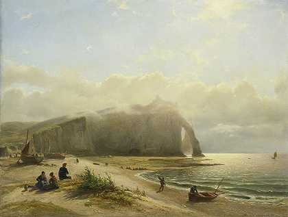 Willem Anthonie van Deventer的《海岸附近的海景》