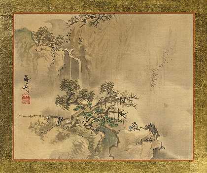 Tani Bunchō的《一个人在大松树下休息》