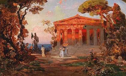克里斯蒂安·威尔伯格的《理想的寺庙风景》