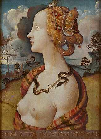 “皮耶罗·迪科西莫（Piero di Cosimo）对西蒙内塔·维斯普奇（Simonetta Vespucci）的女性肖像