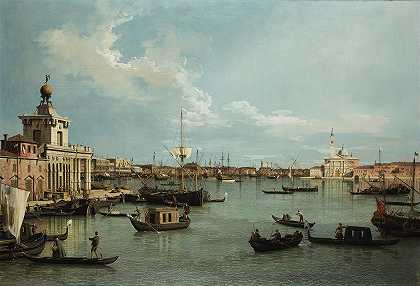 “威尼斯，卡纳莱托《朱迪卡运河》中的《圣马可巴西诺》