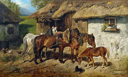 赫尔敏·比德曼·阿伦茨的《马厩里的马具》