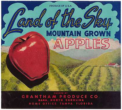 “天空之地”无名氏种植的苹果标签