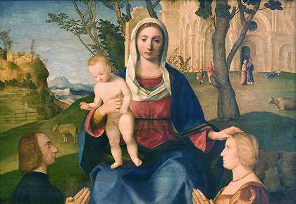 Vincenzo Catena的《圣母和孩子与一男一女捐献者》