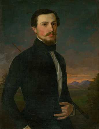 Jozef Božetech Klemens的《年轻人的肖像》