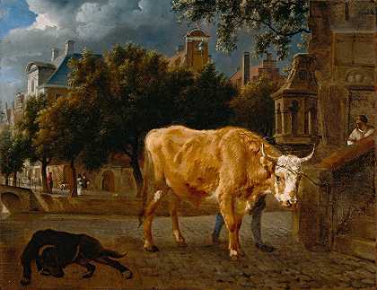 扬·范德海登的《城市街上的公牛》
