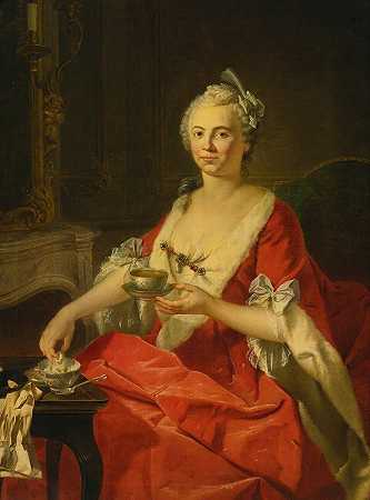多纳特·诺诺特的《喝茶的女人的肖像》