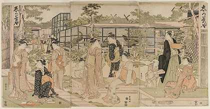 Utagawa Toyokuni的《Shika茶馆的游客》