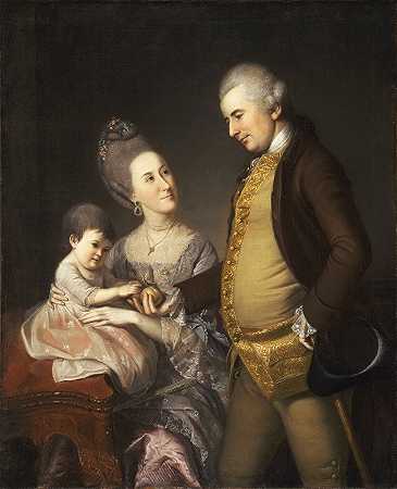 《约翰和伊丽莎白·劳埃德·卡德瓦拉德及其女儿安妮的肖像》