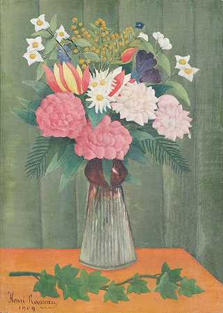 亨利·卢梭的《花瓶里的花》