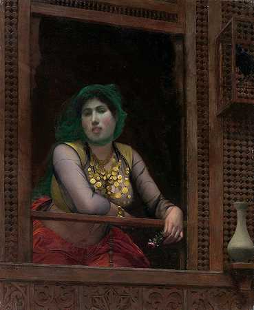 让·莱昂·杰罗姆的《阳台上的女人》