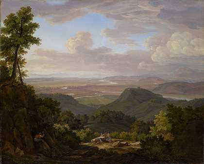 Jakob Christoph Miville从Muttenz采石场到巴塞尔和莱茵河平原的景色