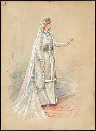 “不明身份的意大利歌剧服装设计图版3，作者：W.Fasienski