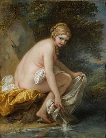 查尔斯·安德烈·凡·卢的《洗澡时的少女》