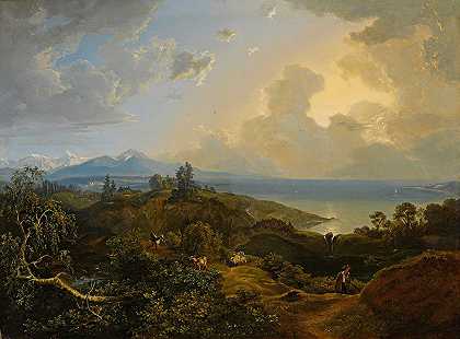 卡尔·罗特曼（Carl Rottmann）的《巴伐利亚或萨尔茨坎默古特的广阔风景》