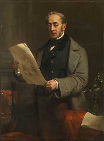 “雅各布·德·沃斯·雅各布松肖像（1803-1878）。阿姆斯特丹艺术收藏家兼尼古拉斯·皮内曼历史画廊的所有者
